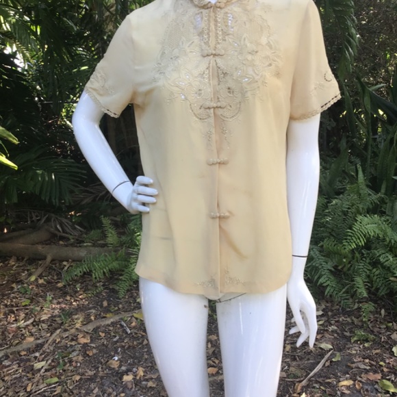 Vintage silk embroidered Chinese Blouse - Picture 7 of 7